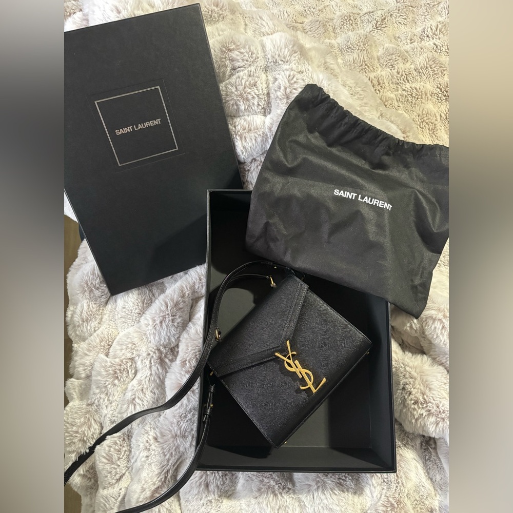 Saint Laurent Black and Gold Crossbody Bag